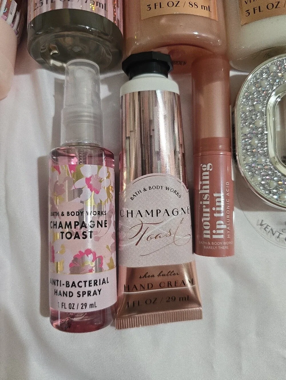 NWT Bath & Body Works Champagne Toast Beauty Gift Set With Pouch 12 Pcs